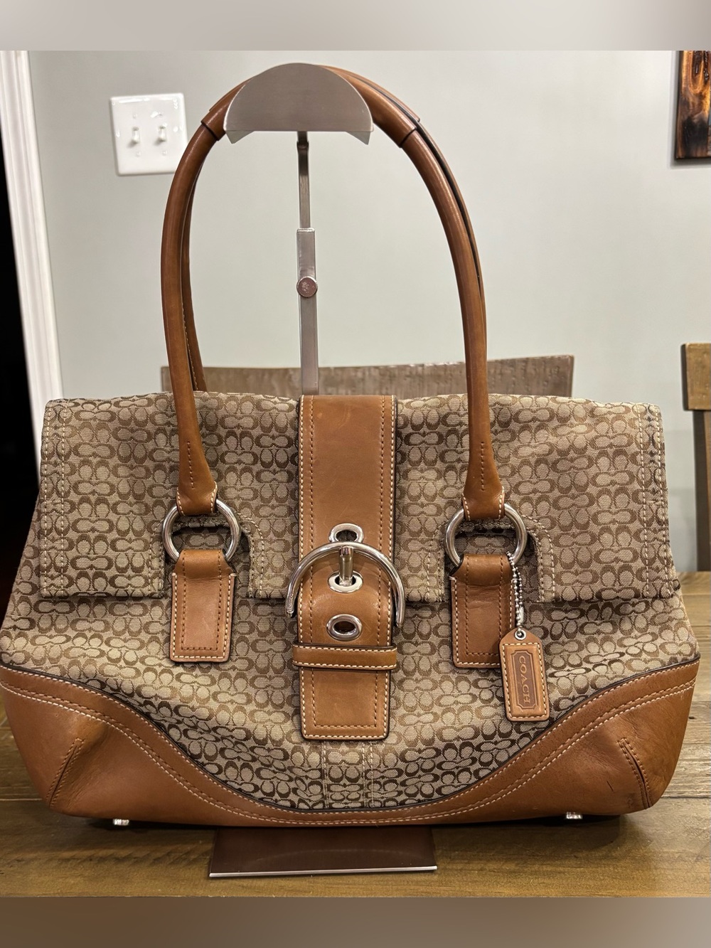 Coach Y2K SoHo Signature Flap Buckle Satchel